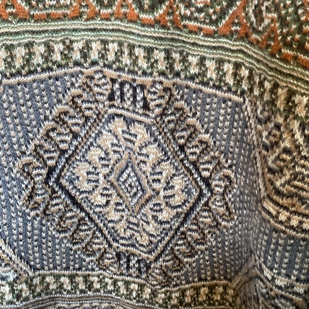 BOTTO Italian wool alpaca blend multi color long sleeve sweater XL - Picture 6 of 15